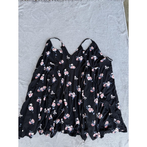 Abercrombie & Fitch Dress Womens Small Black Floral Wrap Midi Sleeveless V Neck - Picture 9 of 13